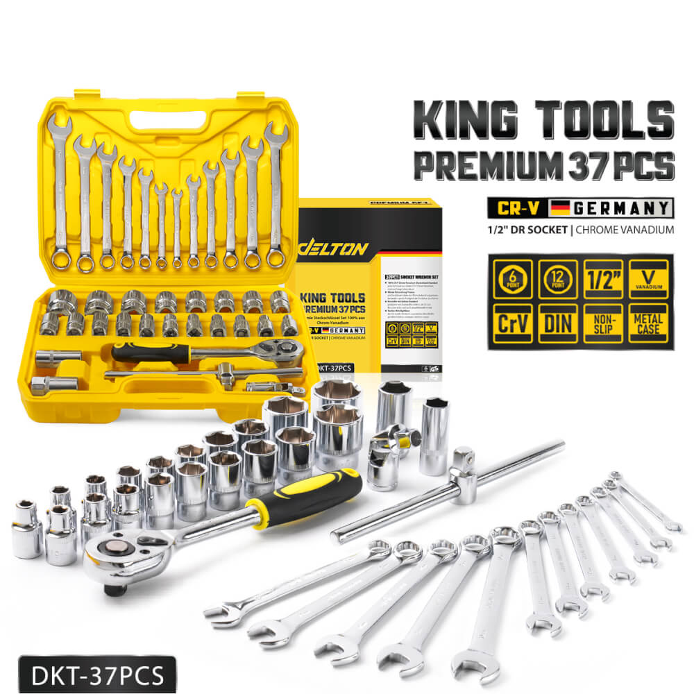 ชุดบ็อกซ์ DELTON รุ่น DKT-37PCS 1/2 นิ้ว แพ็ก 37 ชิ้น